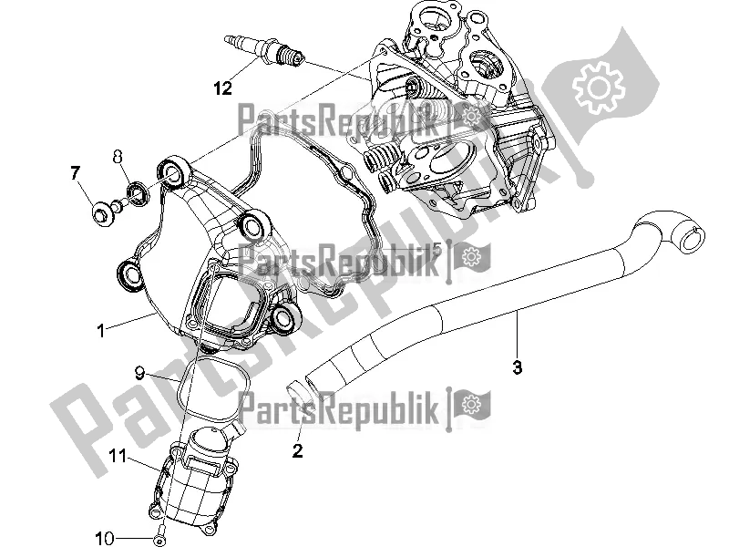 Toutes les pièces pour le Le Couvre-culasse du Piaggio X EVO 125 UK 2016