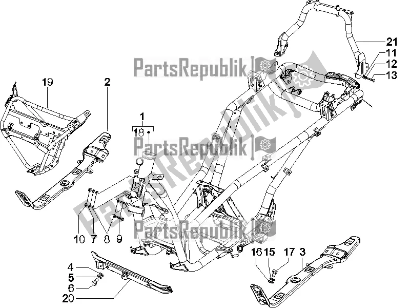 All parts for the Frame/bodywork of the Piaggio X EVO 125 UK 2016