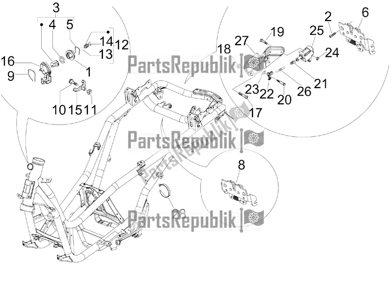 Toutes les pièces pour le Serrures du Piaggio X EVO 125 UK 2016