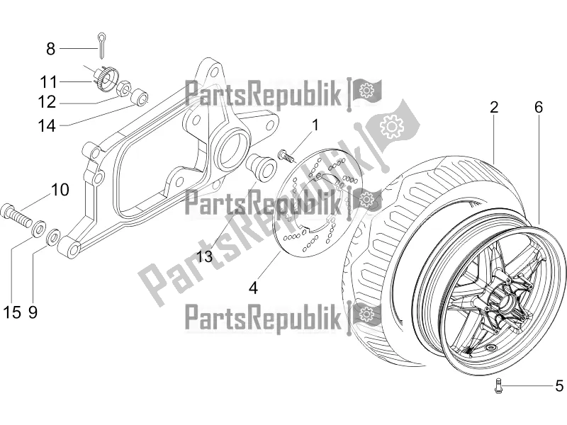 Toutes les pièces pour le Roue Arrière du Piaggio X EVO 125 UK 2016