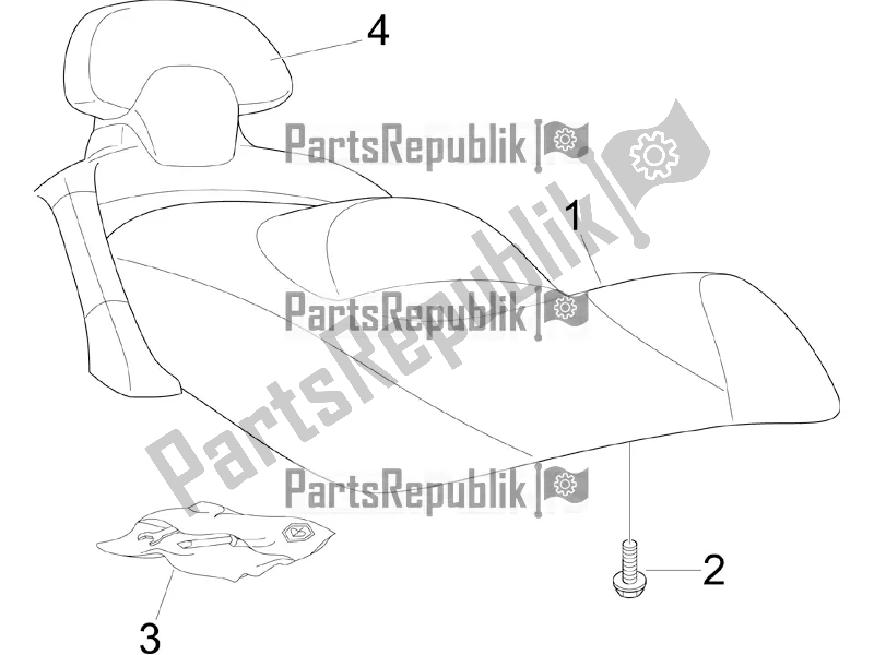 All parts for the Saddle/seats of the Piaggio X EVO 125 UK 2016