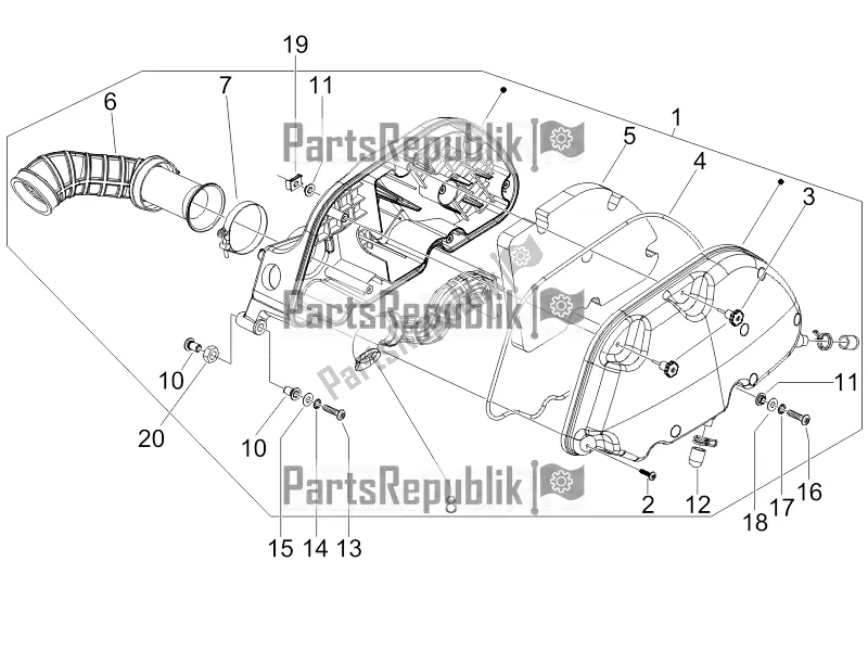 Toutes les pièces pour le Filtre à Air du Piaggio X EVO 250 2016