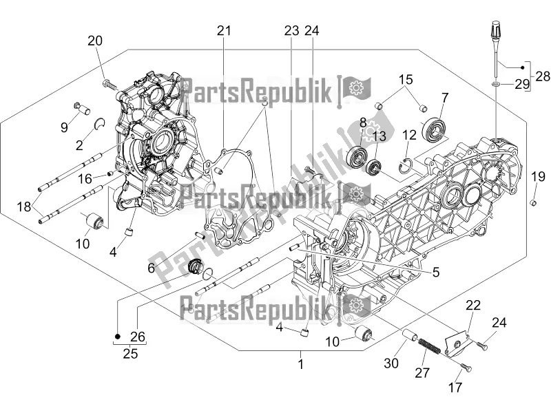 Todas las partes para Caja Del Cigüeñal de Piaggio X EVO 250 2016