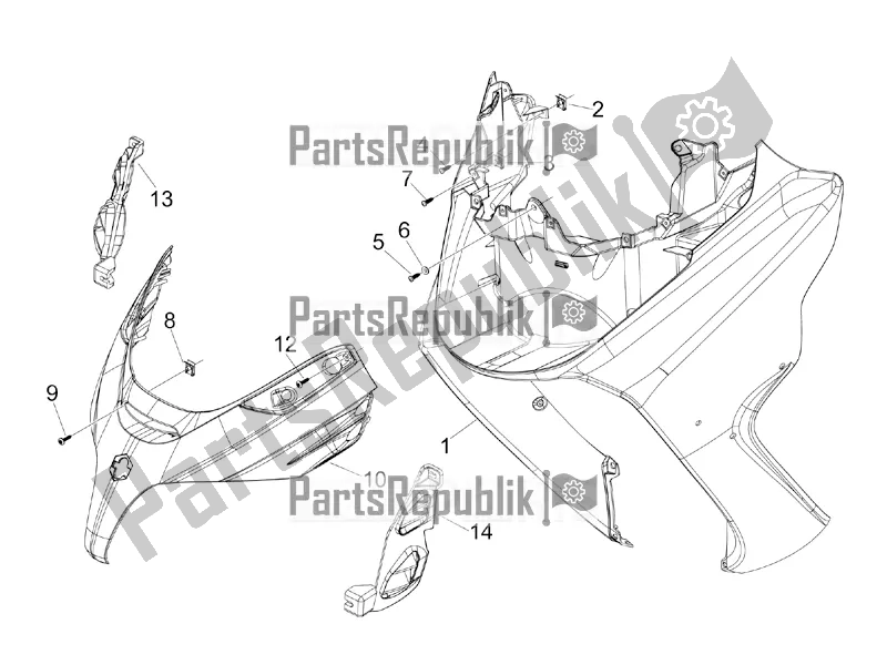 Toutes les pièces pour le Bouclier Avant du Piaggio X EVO 250 2016