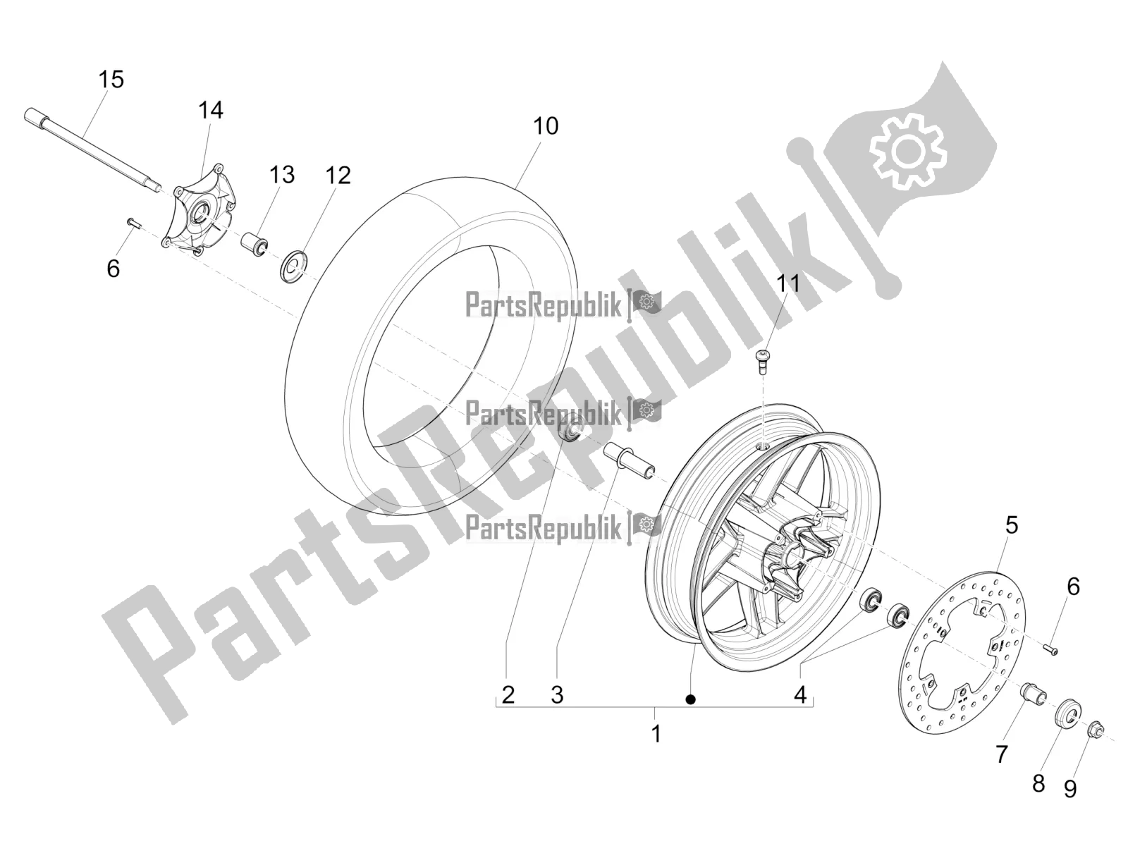 Toutes les pièces pour le Roue Avant du Piaggio X EVO 250 2016