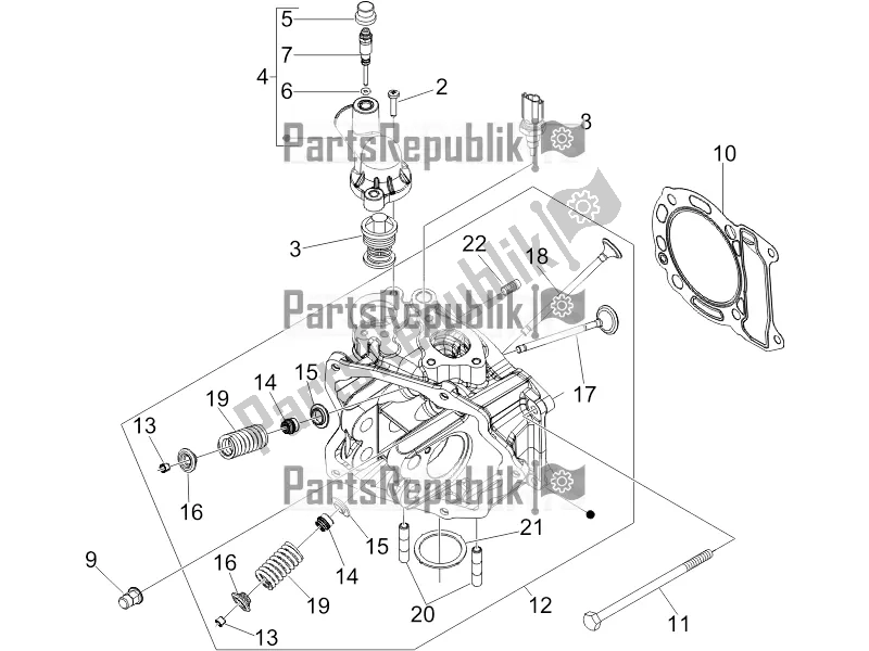 Toutes les pièces pour le Unité De Tête - Valve du Piaggio X EVO 250 2016