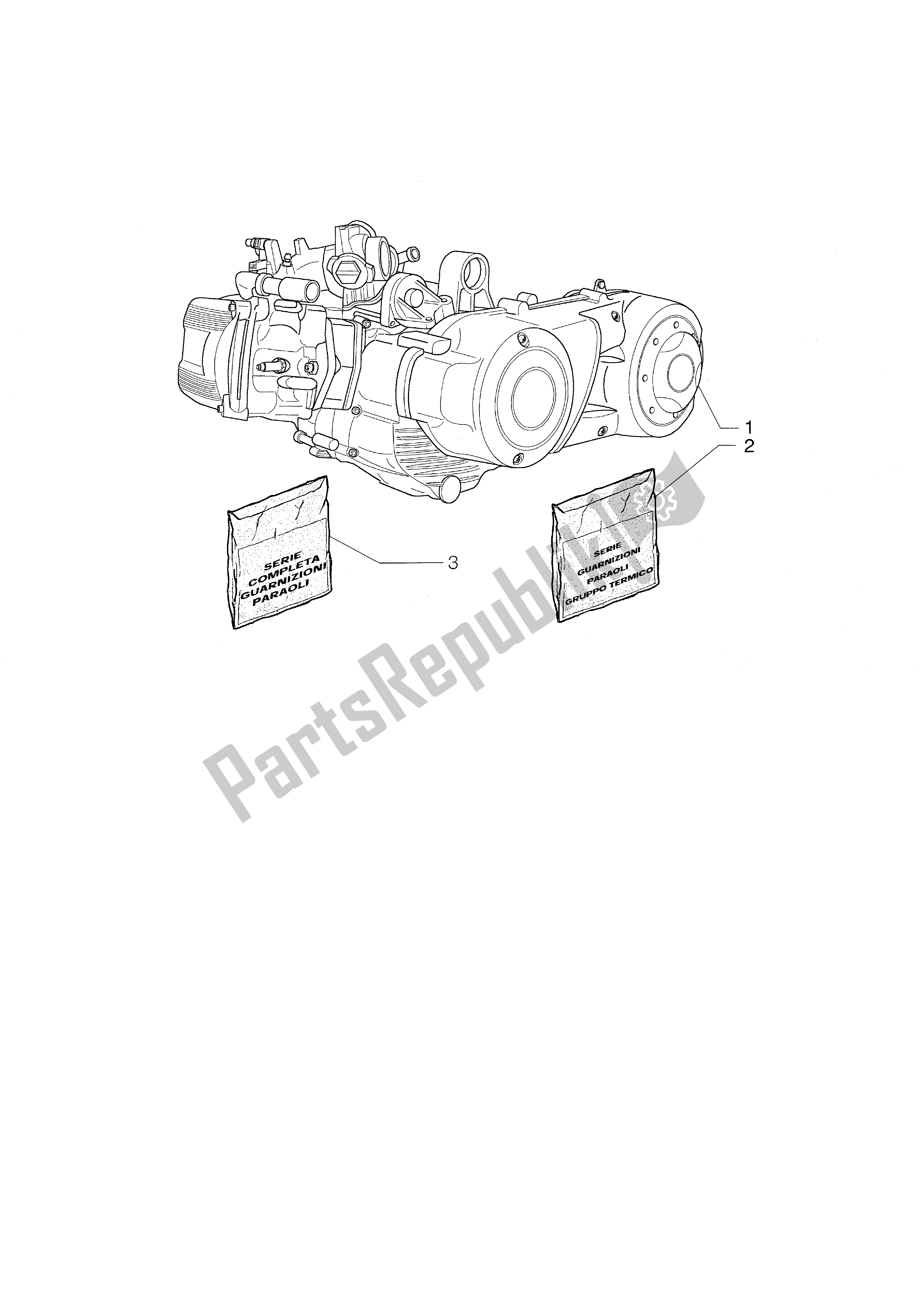 All parts for the Engine of the Piaggio X9 500 2001 - 2002