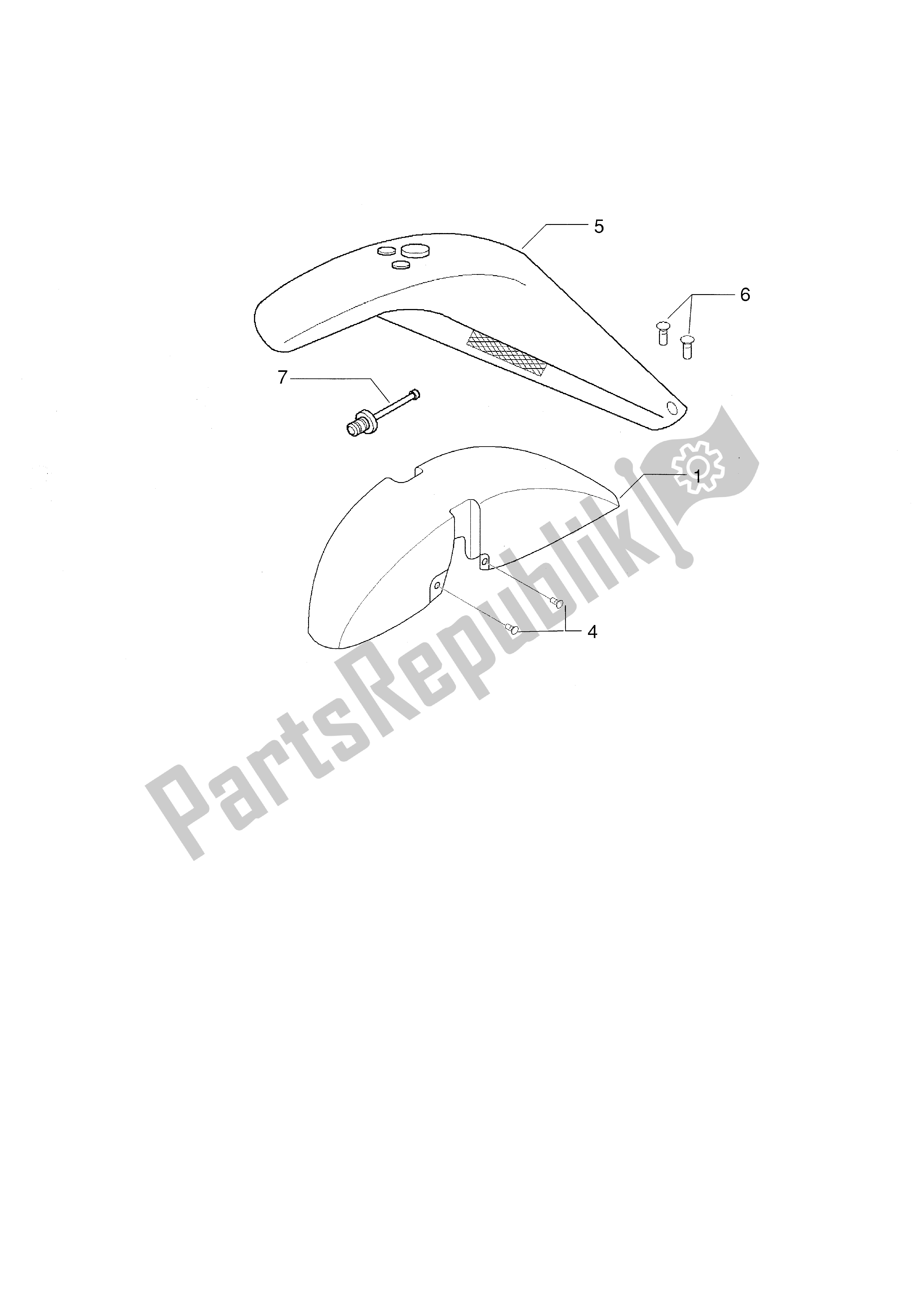 All parts for the Wheel Housing -mudguard of the Piaggio X9 500 2001 - 2002