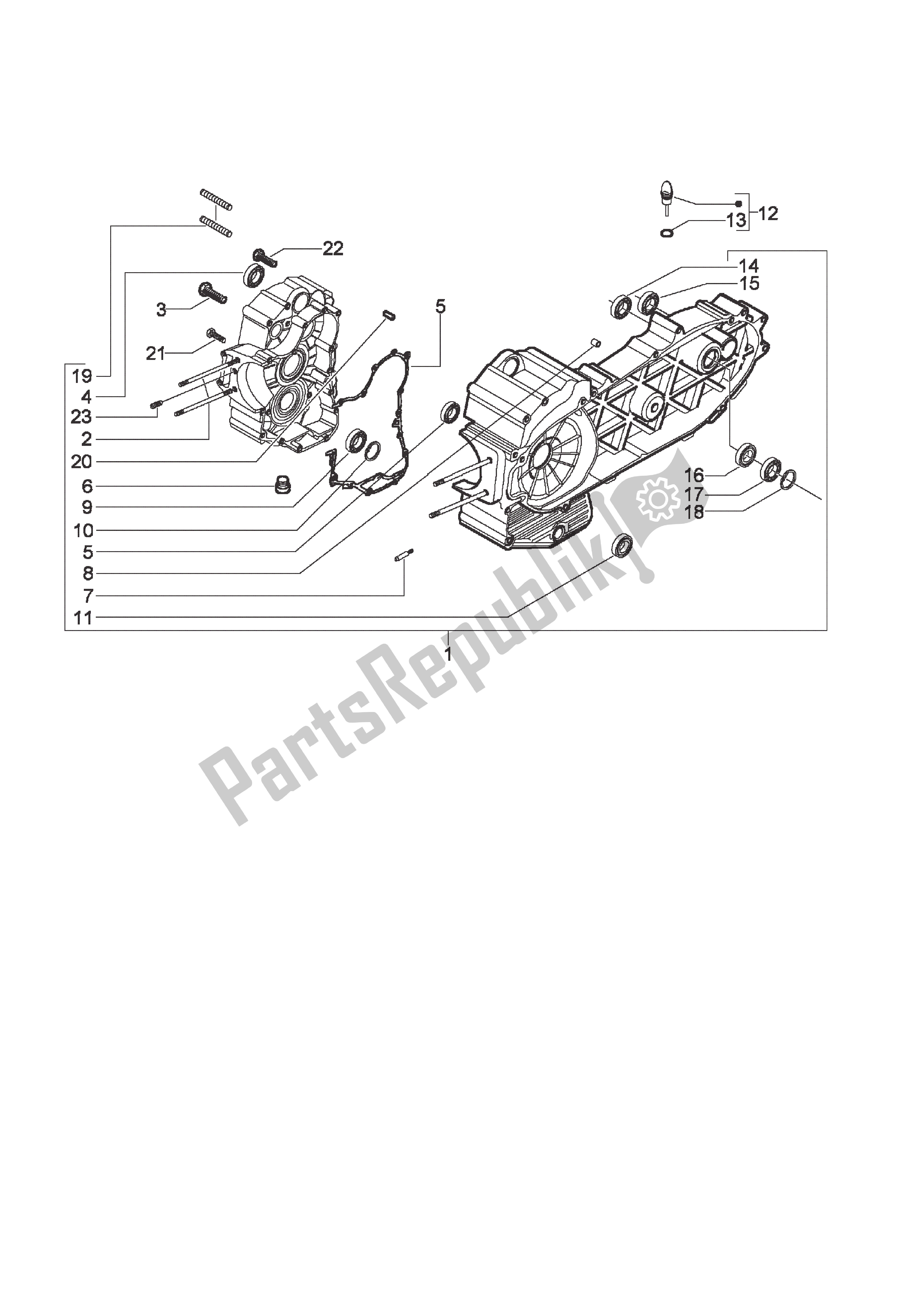 Todas las partes para Caja Del Cigüeñal de Piaggio X9 500 2003 - 2004