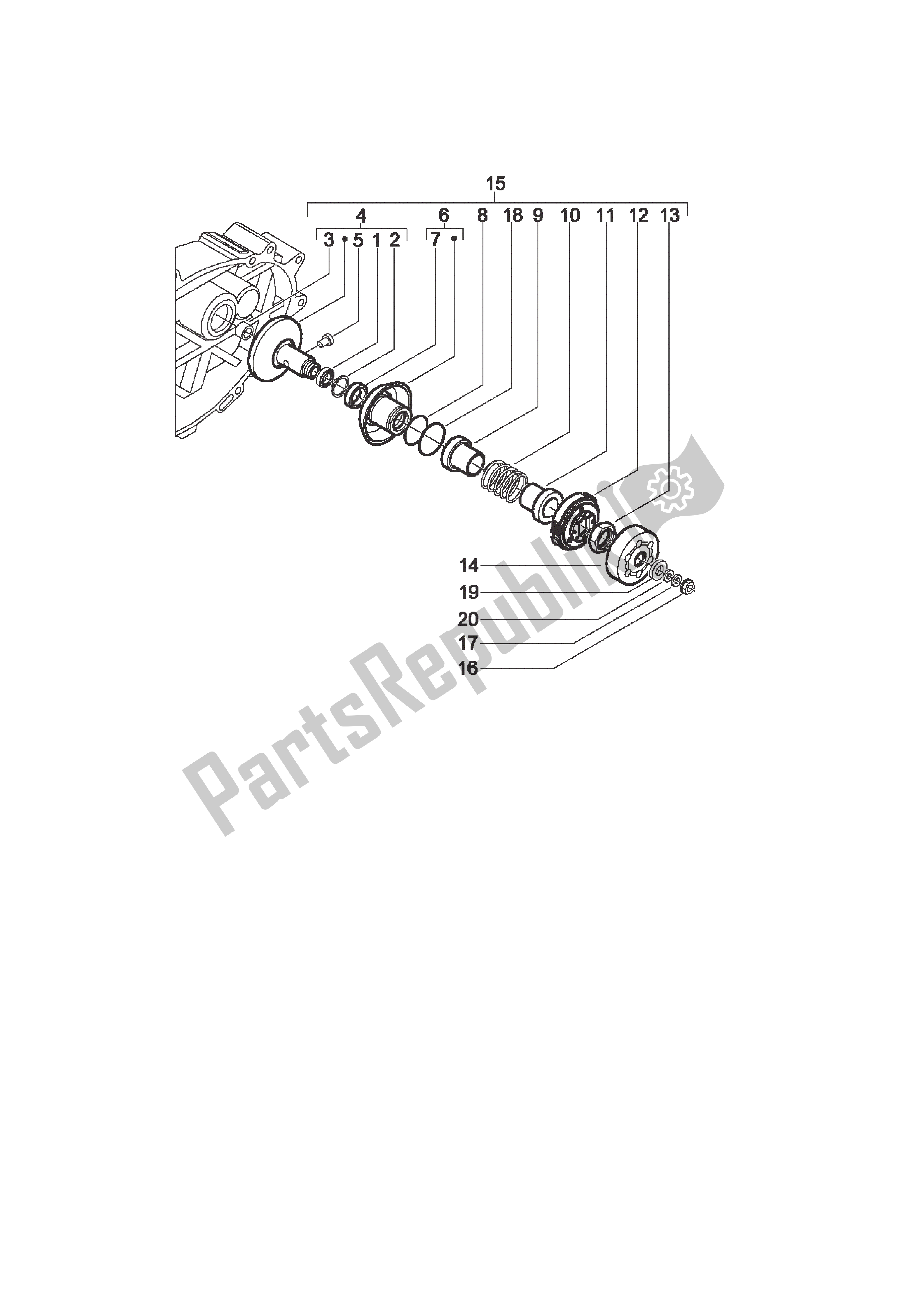 Toutes les pièces pour le Poulie Menée du Piaggio X9 500 2003 - 2004