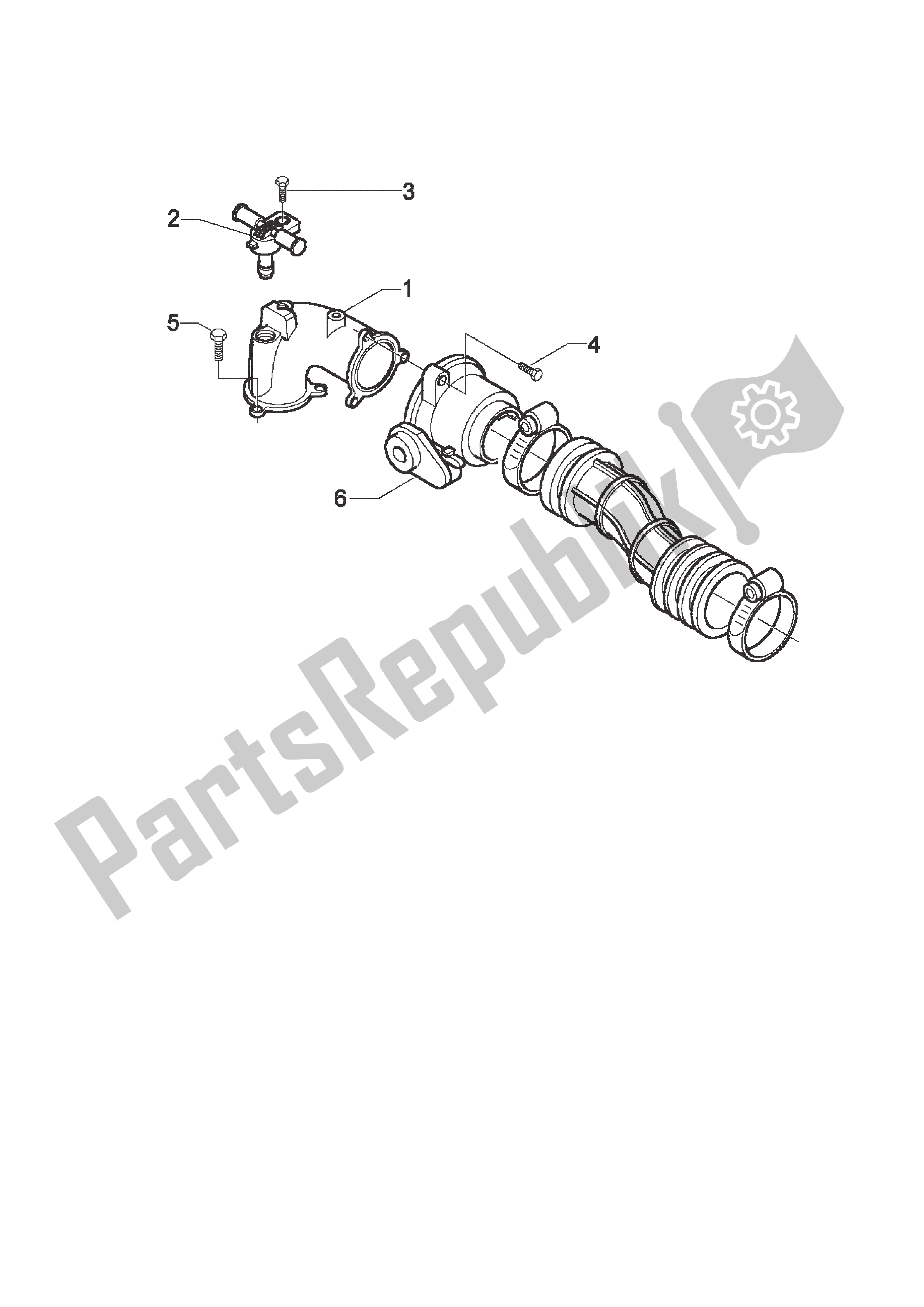 All parts for the Union  Pipe -  Throttle Body -  In. Ector of the Piaggio X9 500 2003 - 2004