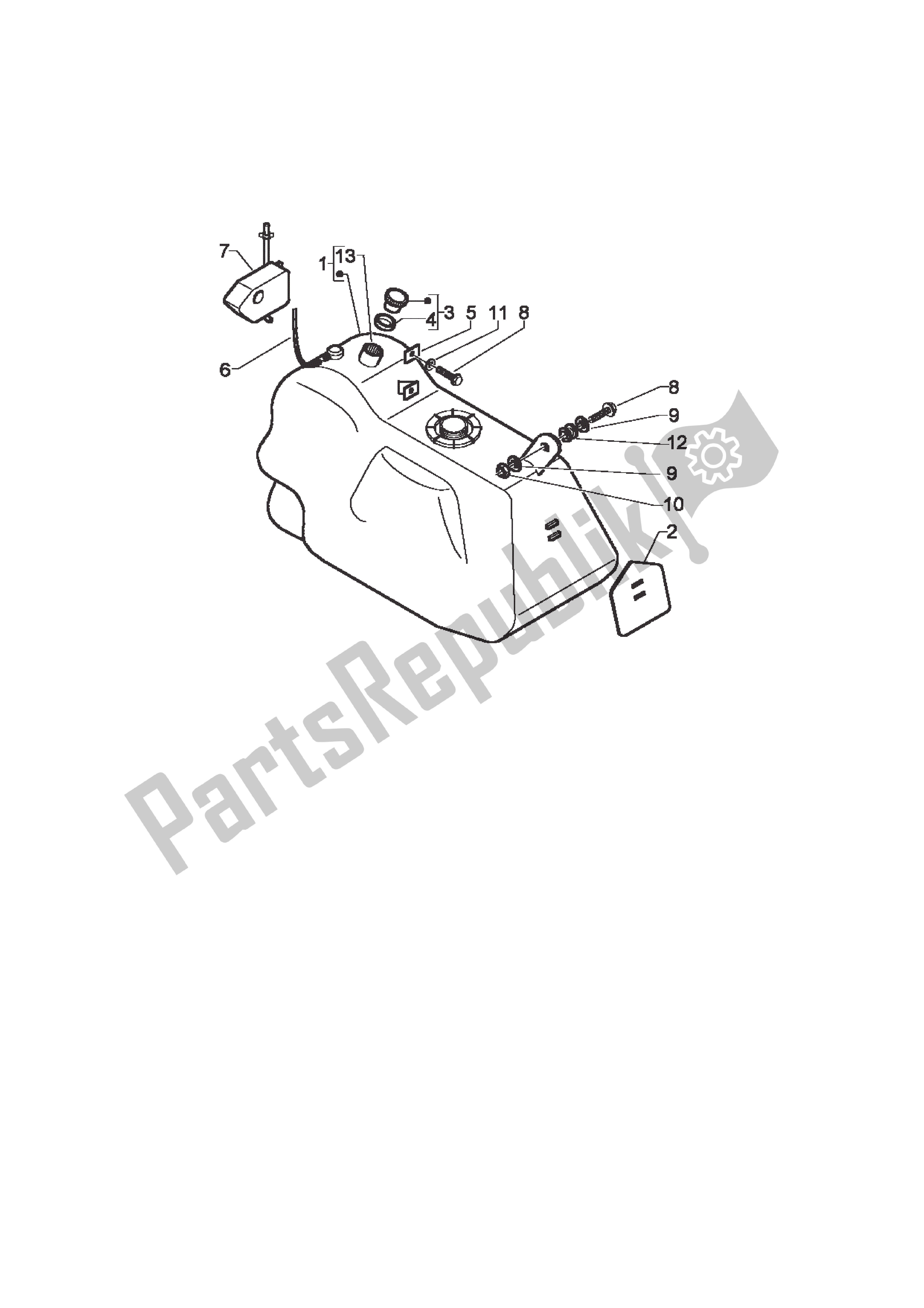 Wszystkie części do Zbiornik Paliwa Piaggio X9 500 2003 - 2004