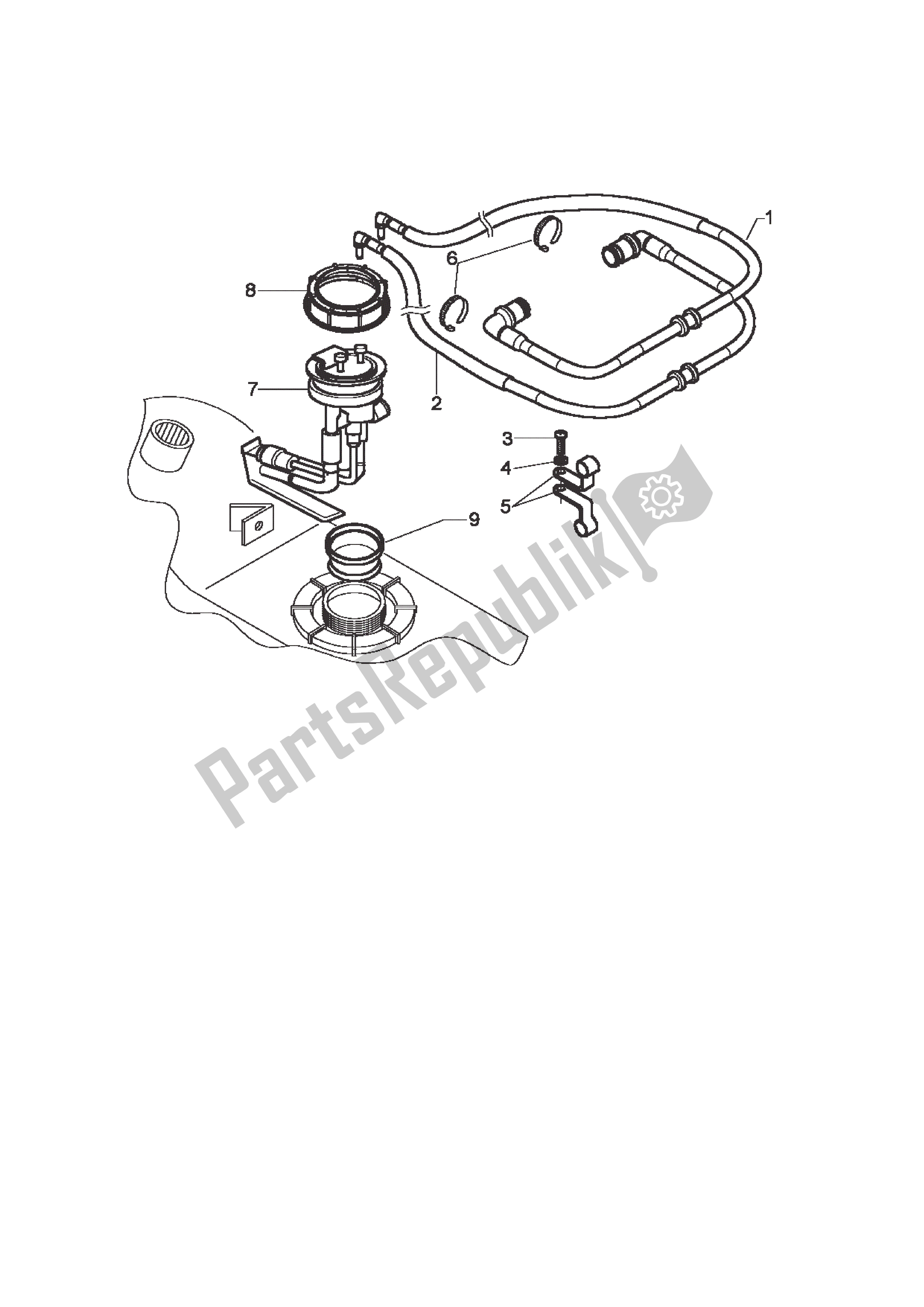 All parts for the Supply  System of the Piaggio X9 500 2003 - 2004