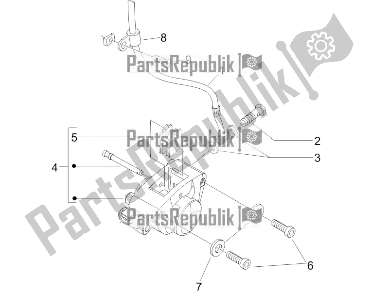 All parts for the Brakes Pipes - Calipers of the Piaggio ZIP 100 4T Apac 2016