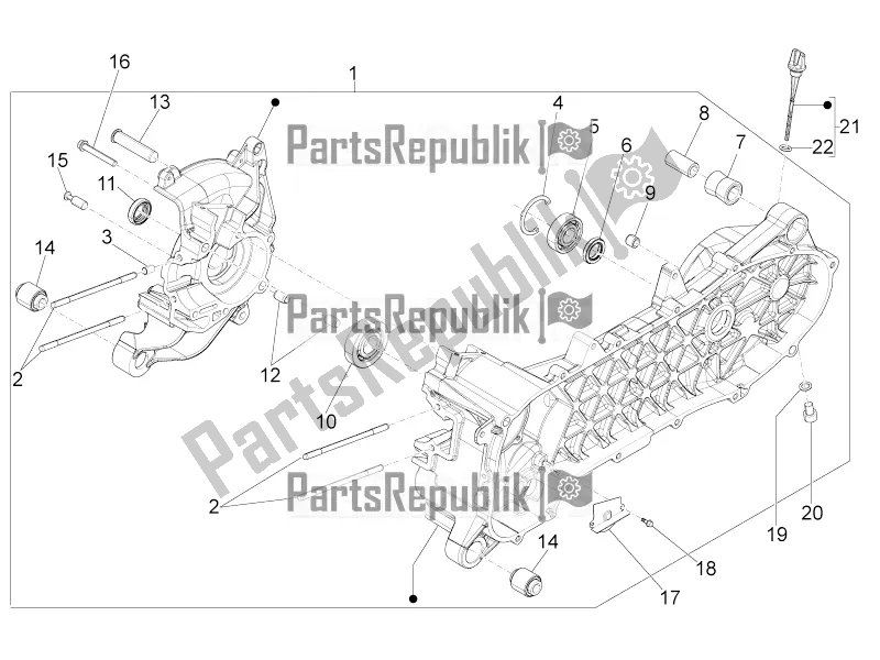 Todas las partes para Caja Del Cigüeñal de Piaggio ZIP 100 4T Apac 2016