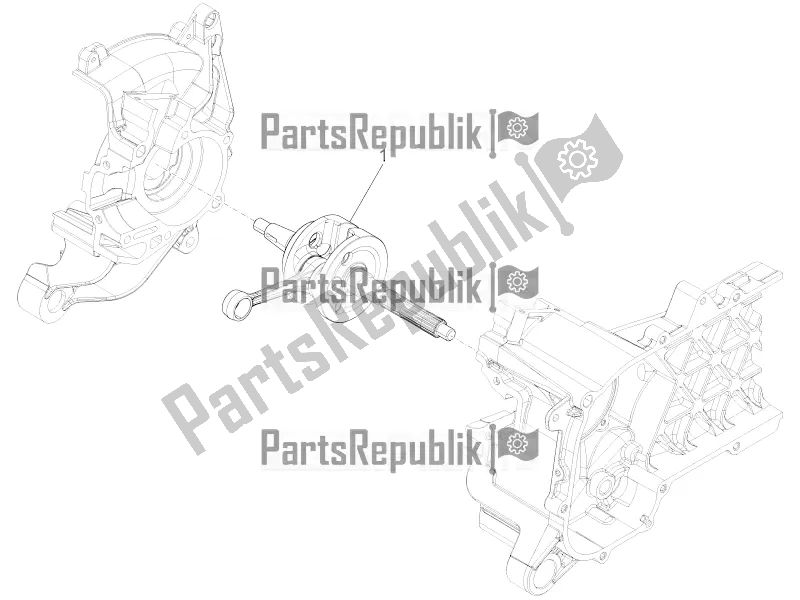 All parts for the Crankshaft of the Piaggio ZIP 100 4T Apac 2016
