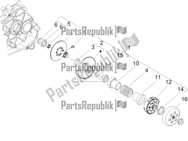 Toutes les pièces pour le Poulie Menée du Piaggio ZIP 100 4T Apac 2016