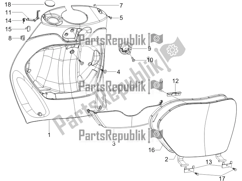 Toutes les pièces pour le Boîte à Gants Avant - Panneau De Protection Des Genoux du Piaggio ZIP 100 4T Apac 2016