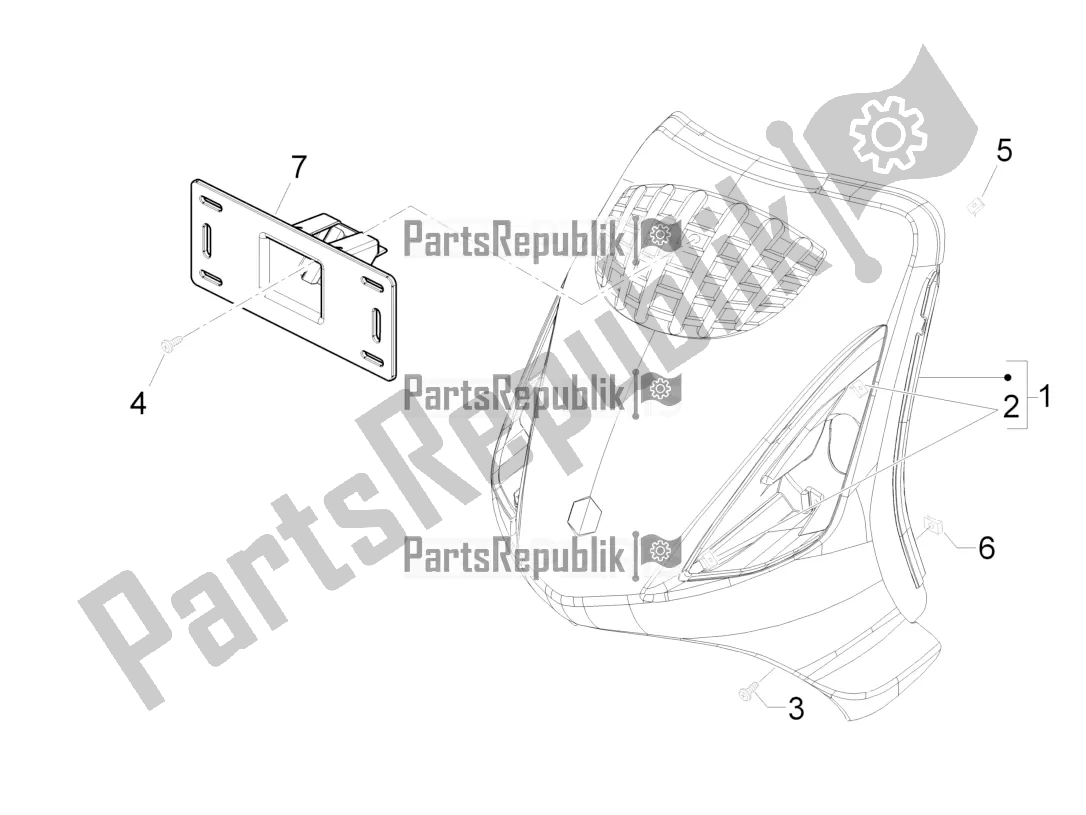 Todas las partes para Escudo Delantero de Piaggio ZIP 100 4T Apac 2016