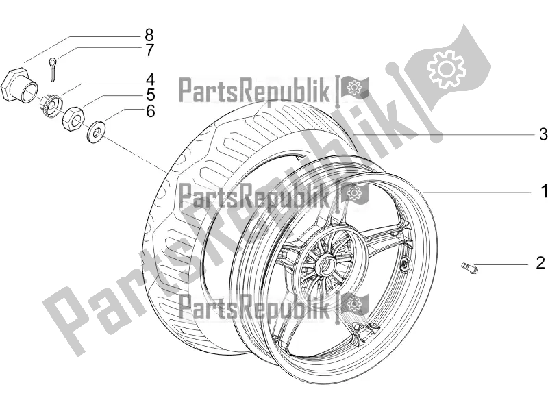 Toutes les pièces pour le Roue Arrière du Piaggio ZIP 100 4T Apac 2016