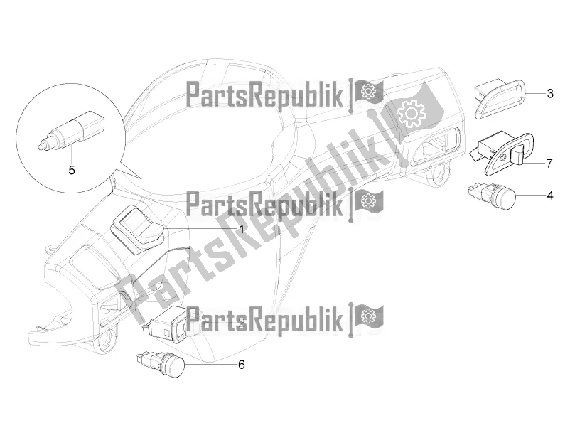 Toutes les pièces pour le Sélecteurs - Interrupteurs - Boutons du Piaggio ZIP 100 4T Apac 2016