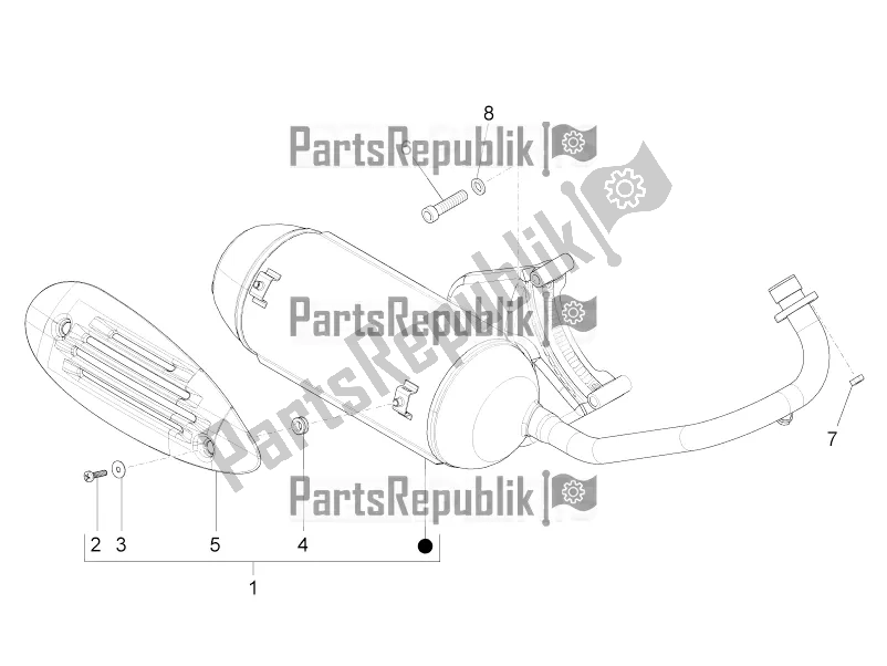 Todas las partes para Silenciador de Piaggio ZIP 100 4T Apac 2016
