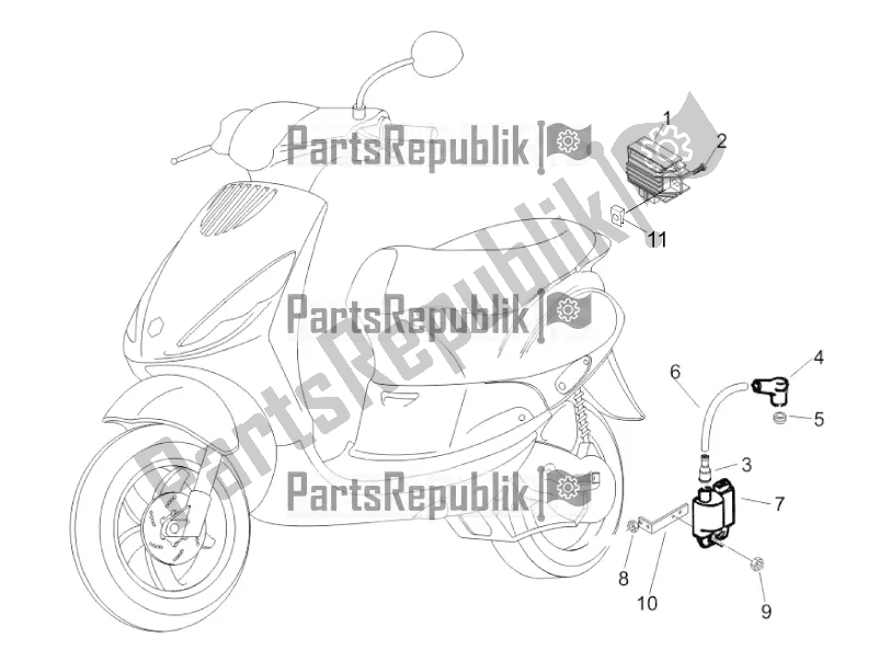 Toutes les pièces pour le Régulateurs De Tension - Unités De Commande électronique (ecu) - H. T. Bobine du Piaggio ZIP 100 4T Apac 2016