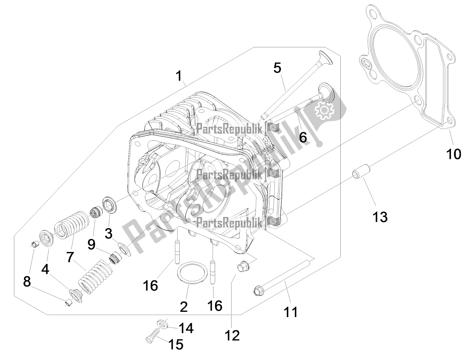 Toutes les pièces pour le Cylinder Head Unit - Valve du Piaggio ZIP 100 4T Apac 2017