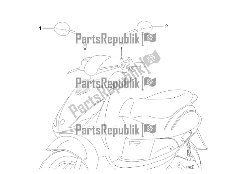 Toutes les pièces pour le Miroir (s) De Conduite du Piaggio ZIP 100 4T Apac 2017