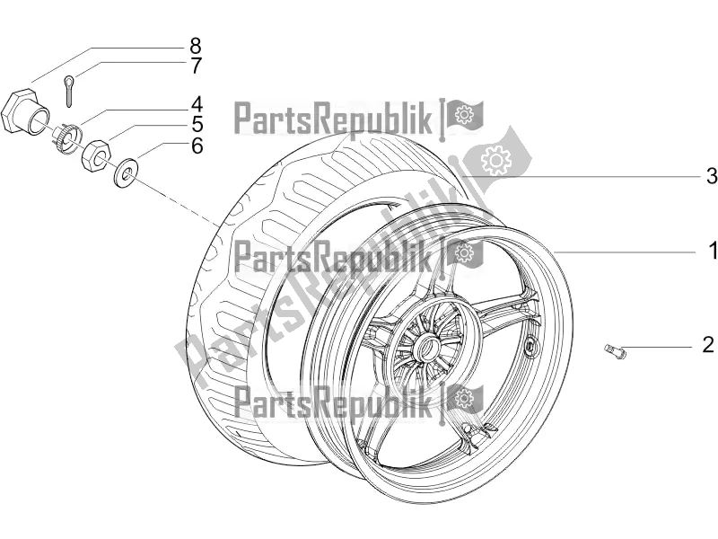 Toutes les pièces pour le Roue Arrière du Piaggio ZIP 100 4T Apac 2017