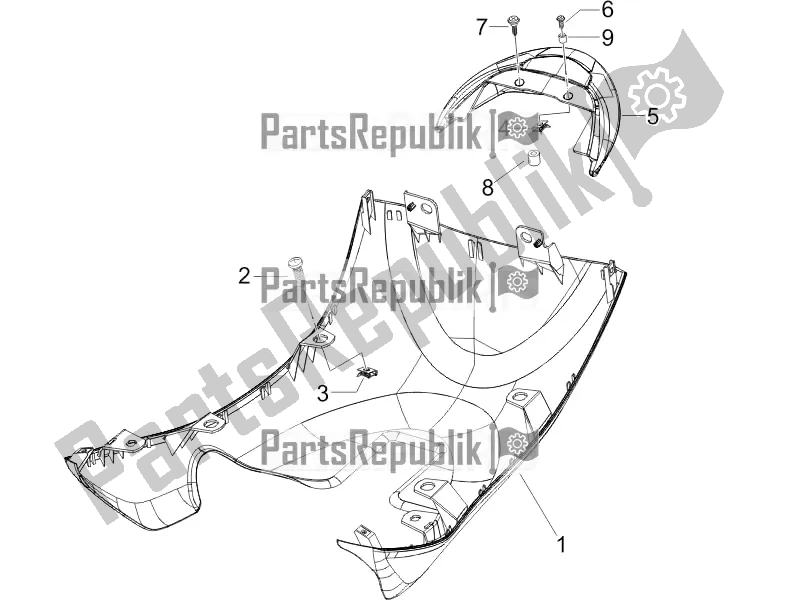 Toutes les pièces pour le Couvercle Latéral - Spoiler du Piaggio ZIP 100 4T Apac 2017