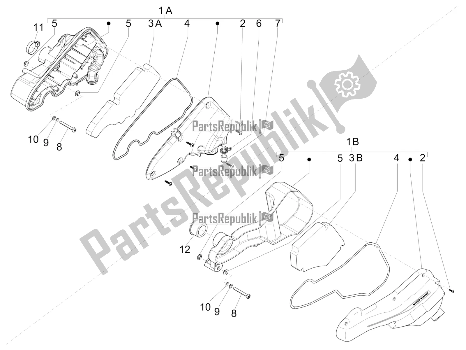 Todas las partes para Filtro De Aire de Piaggio ZIP 100 4T Apac 2018