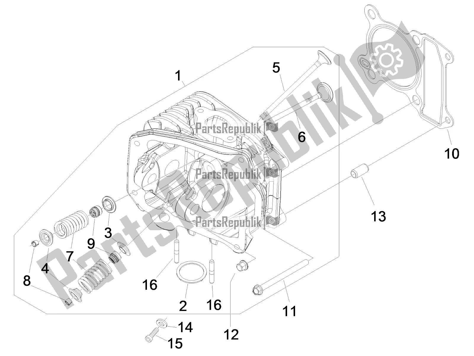 Toutes les pièces pour le Cylinder Head Unit - Valve du Piaggio ZIP 100 4T Apac 2018