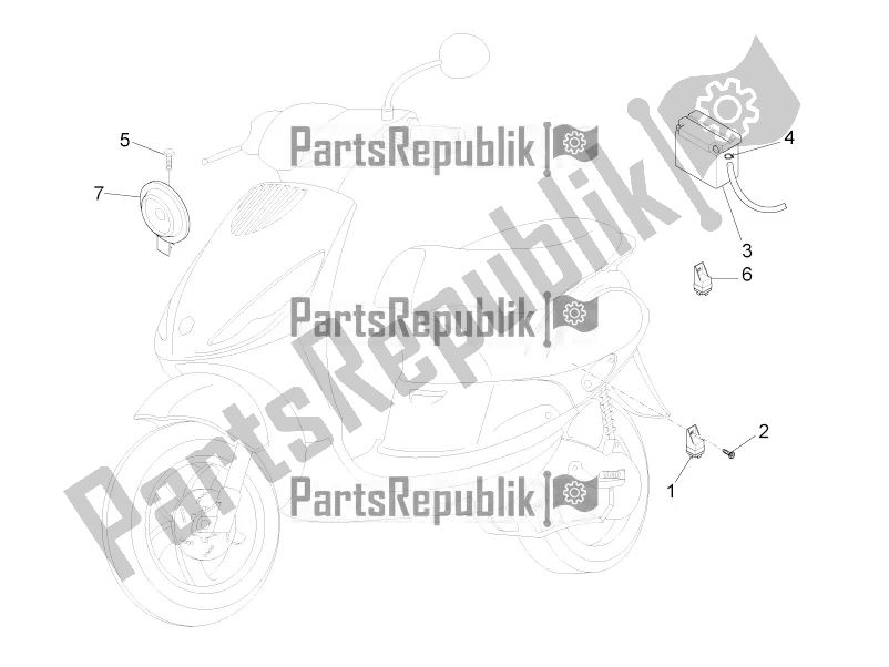 All parts for the Remote Control Switches - Battery - Horn of the Piaggio ZIP 100 4T Apac 2018