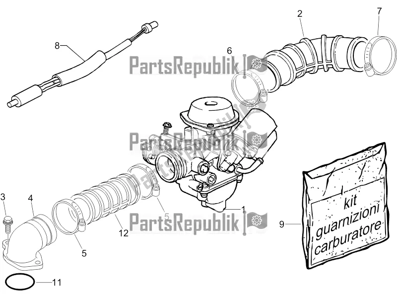 Toutes les pièces pour le Carburateur, Montage - Tuyau Union du Piaggio ZIP 100 4T Apac 2019