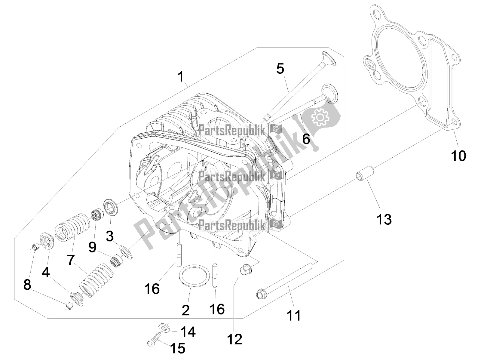 Toutes les pièces pour le Cylinder Head Unit - Valve du Piaggio ZIP 100 4T Apac 2019