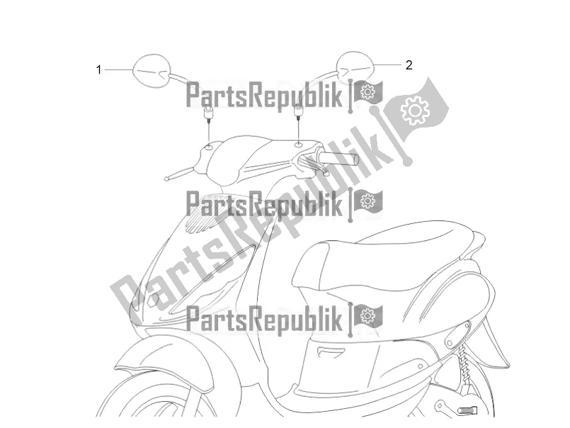 Toutes les pièces pour le Miroir (s) De Conduite du Piaggio ZIP 100 4T Apac 2019