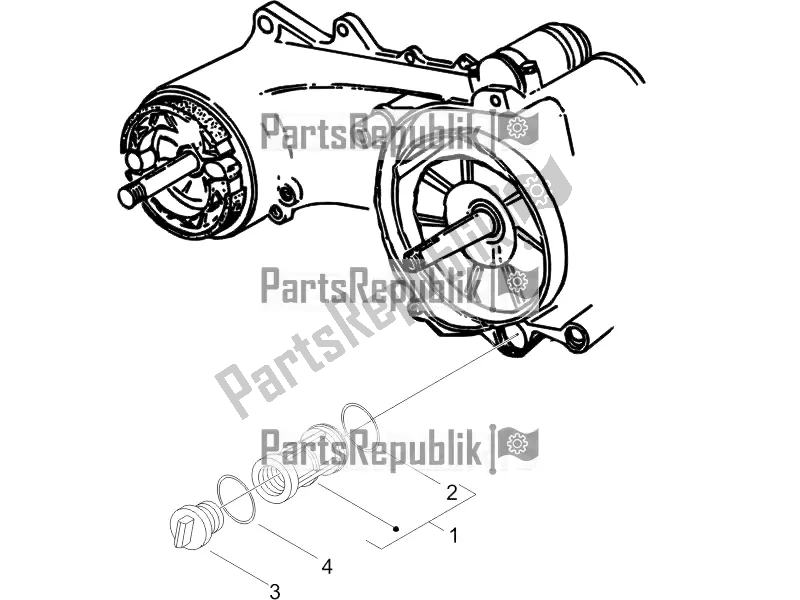 Toutes les pièces pour le Couvercle Magnéto Volant - Filtre à Huile du Piaggio ZIP 100 4T Apac 2019