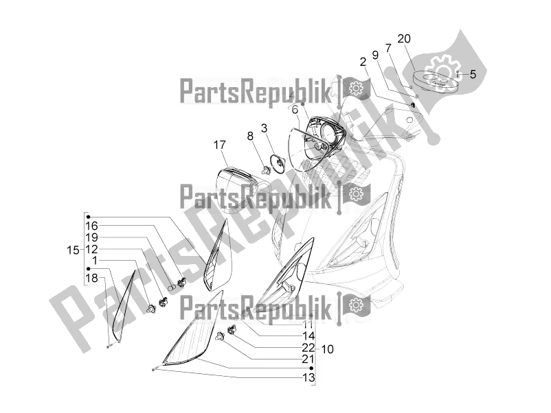 All parts for the Front Headlamps - Turn Signal Lamps of the Piaggio ZIP 100 4T Apac 2019