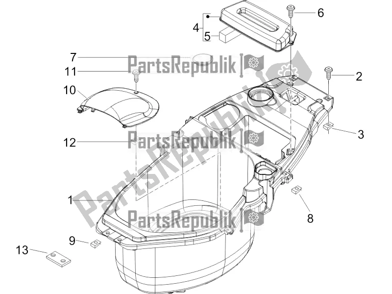 Toutes les pièces pour le Logement De Casque - Sous La Selle du Piaggio ZIP 100 4T Apac 2019