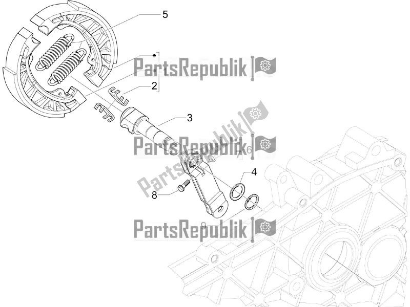 Toutes les pièces pour le Frein Arrière - Mâchoire De Frein du Piaggio ZIP 100 4T Apac 2019