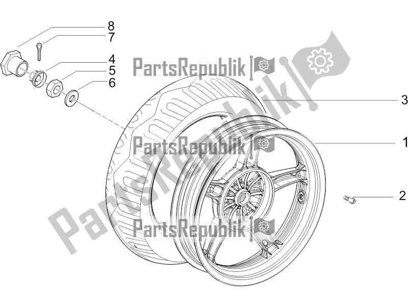 Toutes les pièces pour le Roue Arrière du Piaggio ZIP 100 4T Apac 2019