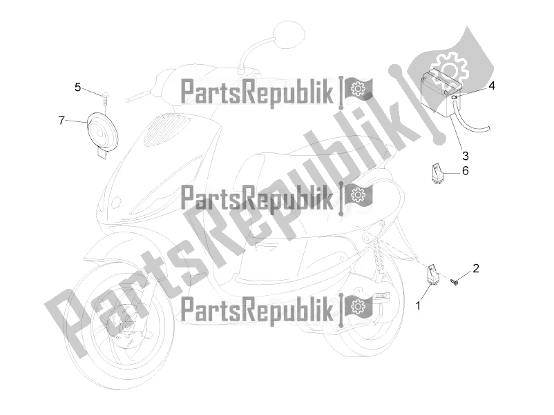 All parts for the Remote Control Switches - Battery - Horn of the Piaggio ZIP 100 4T Apac 2019