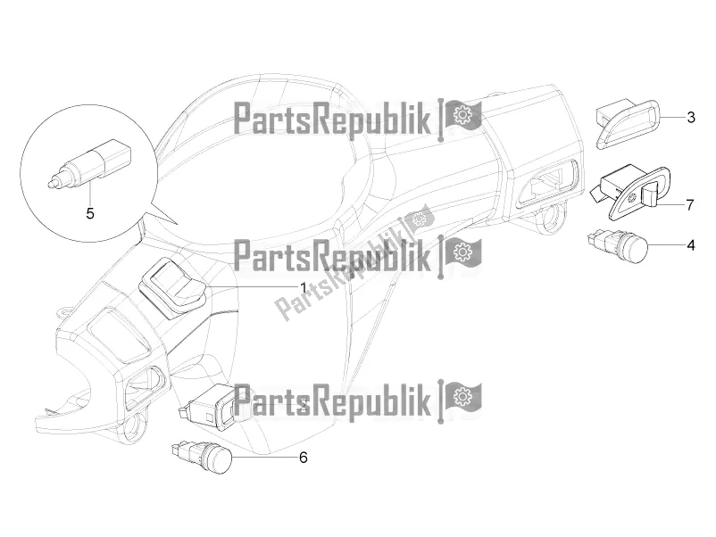 Toutes les pièces pour le Sélecteurs - Interrupteurs - Boutons du Piaggio ZIP 100 4T Apac 2019