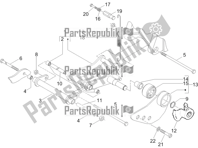 Toutes les pièces pour le Bras Oscillant du Piaggio ZIP 100 4T Apac 2019