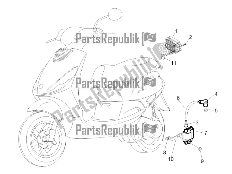 Toutes les pièces pour le Régulateurs De Tension - Unités De Commande électronique (ecu) - H. T. Bobine du Piaggio ZIP 100 4T Apac 2019