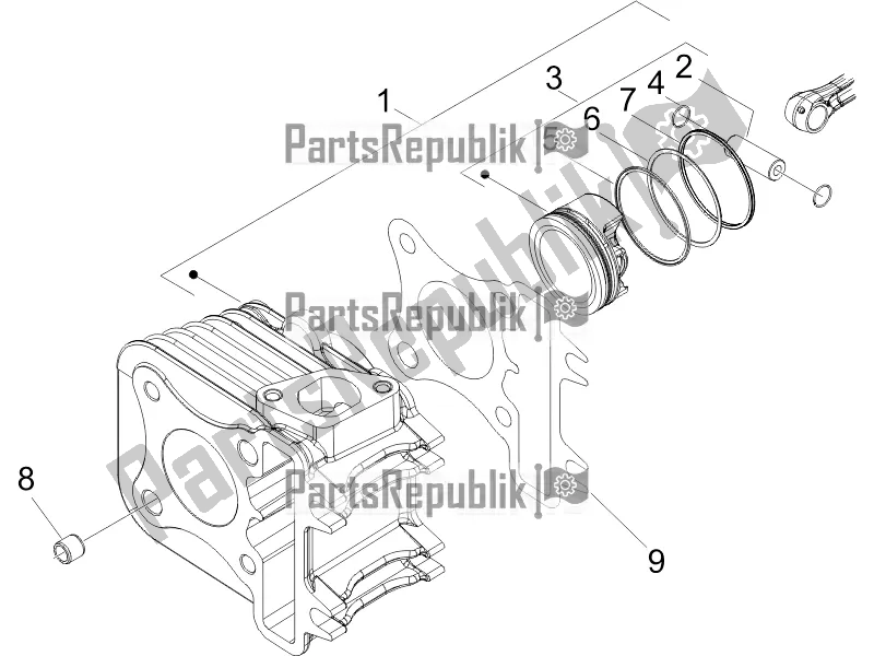 Toutes les pièces pour le Unité Cylindre-piston-axe De Poignet du Piaggio ZIP 100 4T Apac 2020