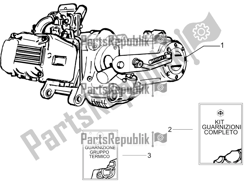 All parts for the Engine, Assembly of the Piaggio ZIP 100 4T Apac 2020