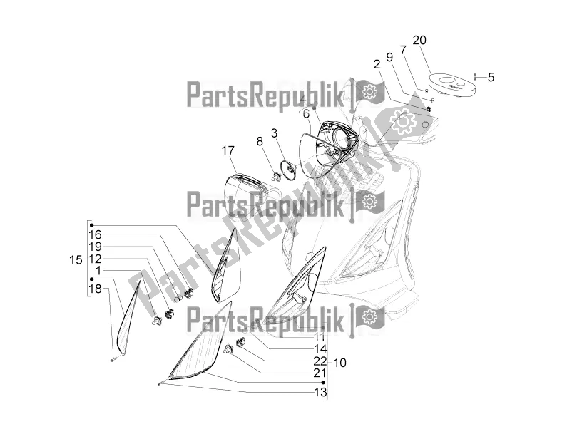 Toutes les pièces pour le Phares Avant - Clignotants du Piaggio ZIP 100 4T Apac 2020