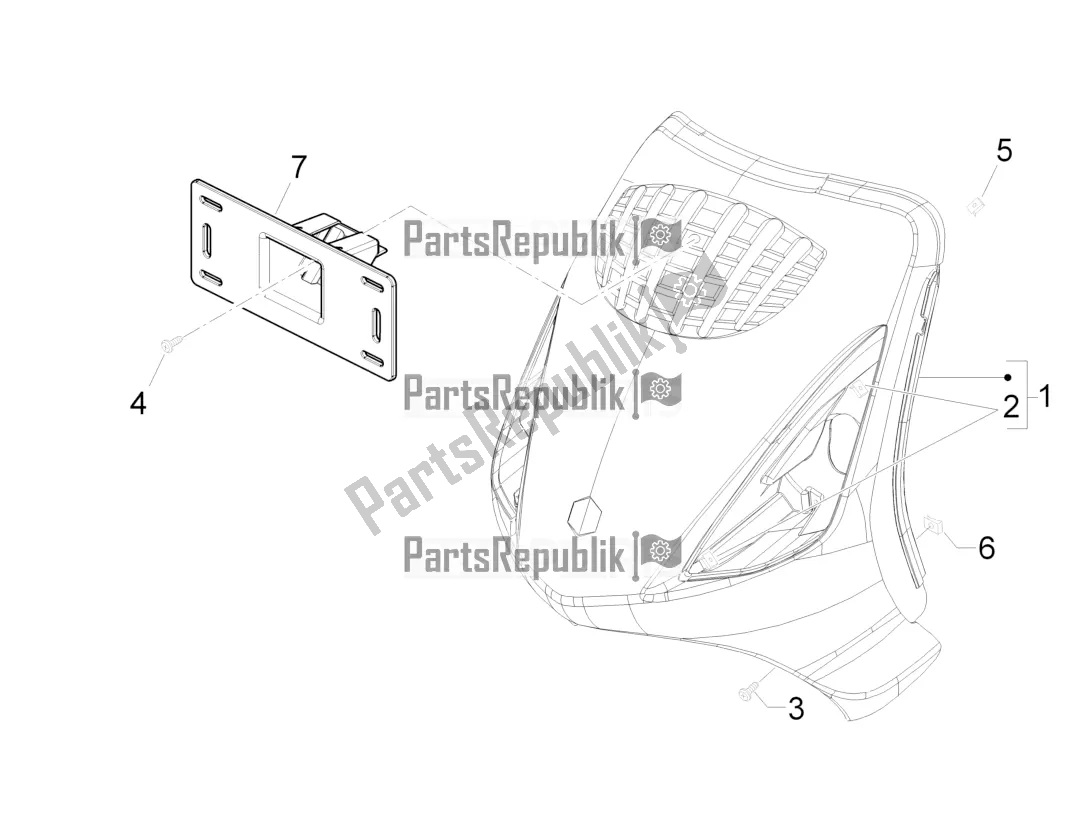 Todas las partes para Escudo Delantero de Piaggio ZIP 100 4T Apac 2020